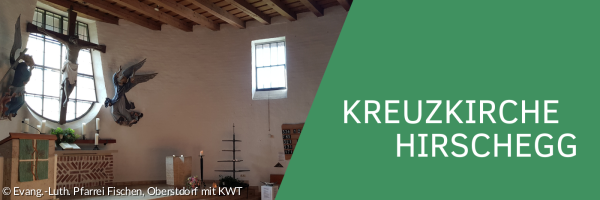 Blick in den Kirchenraum der Kreuzkirche Hirschegg